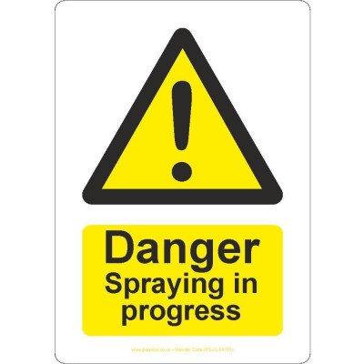 Danger Spraying In Progress Sign