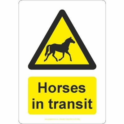 Horses In Transit Sign