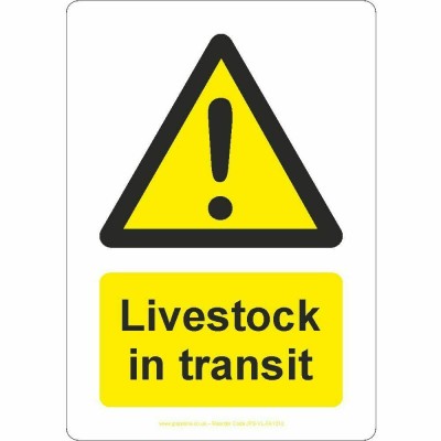 Livestock In Transit Sign