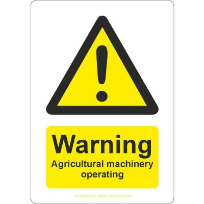 Warning Agricultural Machinery Operating Sign