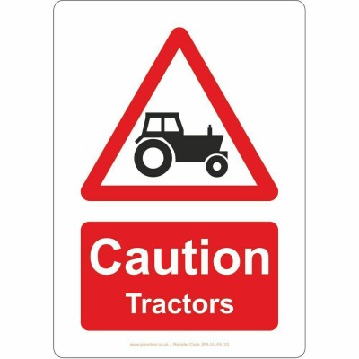 Caution Tractors Sign