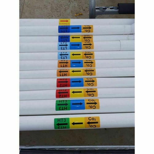 Pipe ID Labels 75mm x 60mm (pack of 50) (LAMINATED)